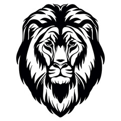 Vector head of mascot lion head isolated on white