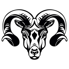 Vector head of mascot ram head isolated on white