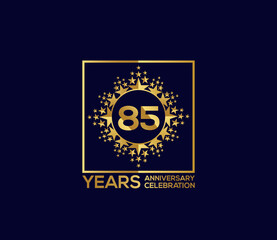 Naklejka premium Star Design Shape element, Luxury Gold Color Mixed Design, 85 Year Anniversary, Invitations, Party Events