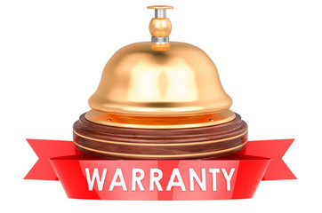 Reception bell warranty, service concept. 3D rendering