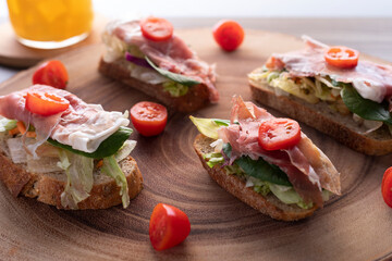 Prosciutto and salad appetizer