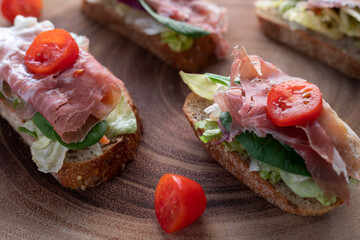 Prosciutto and salad appetizer