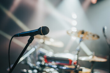 Microphone on a stage