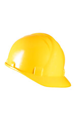 Fototapeta premium Yellow hard hat for construction workers. Protective clothing and accessories for employees.