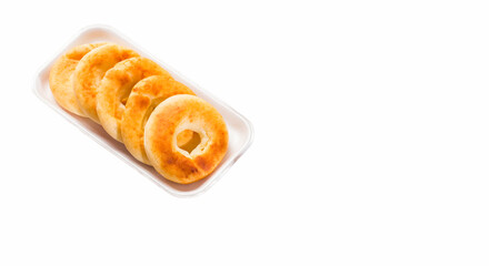 Pandequeso traditional Colombian food. Wood table