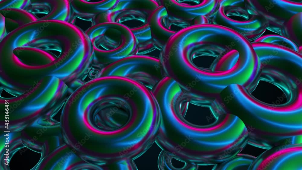 Aufkleber stuck together 3d render circles in decorative building ornament in endless mosaic repetition. rando