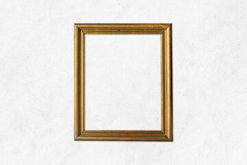 gold photo frame in a wall