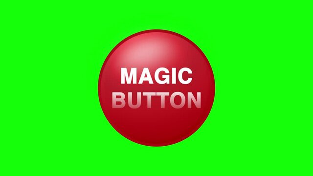 Magic Button Click Animation on Black Background and Green Screen