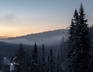 winters mountains, Sheregesh, siberia Russia