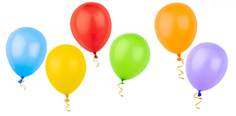 Poster six multicolored balloons on an isolated white background © Ирина Гутыряк