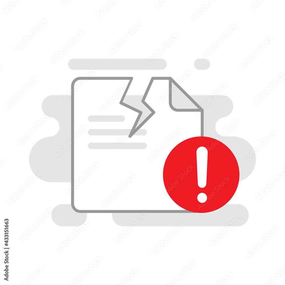 Poster document file has been corrupt concept illustration flat design vector eps10. modern graphic element