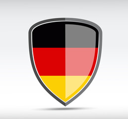Shield icon with state flag of Germany