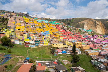 on the heights of Ciudad Bolivar from the cable car, Bogota, Colombia