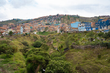 Fototapeta na wymiar on the heights of Ciudad Bolivar, Bogota, Colombia