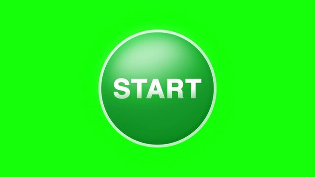 Start Text Button Click Animation on Black Background and Green Screen