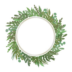 水彩風ボタニカルフレーム