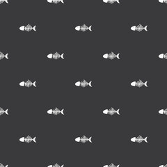 Fototapeta premium Fish bones Seamless pattern. Fish skeleton sketch, Hand drawn Cartoon Vector illustration