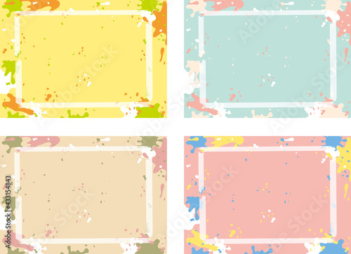 マスキングテープフレーム 飛び散ったインク背景セット Poster Kid A
