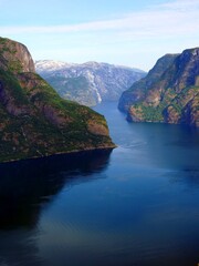 Fjord landscape Aurlandsfjord in Norway