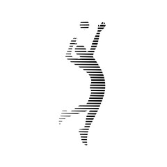 man playing volleyball simple flat silhouette illustration