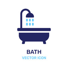 Fototapeta premium Hygiene bath shower vector icon