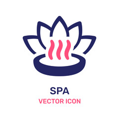 Spa and massage Lotus for wellness vector icon