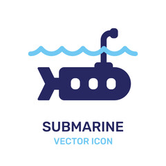 The military submarine ship icon vector