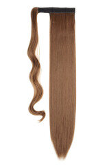 wrap round clip in straight auburn brown synthetic ponytail hair extensions