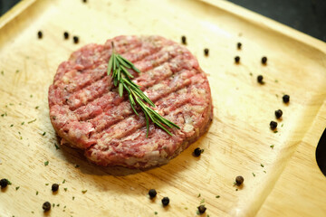 raw meat for burger cooking