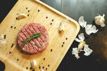 raw meat for burger cooking