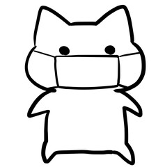 Illustration of a cat wearing a mask