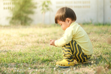 little child playing in the park