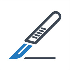 Surgery knife icon, vector and glyph