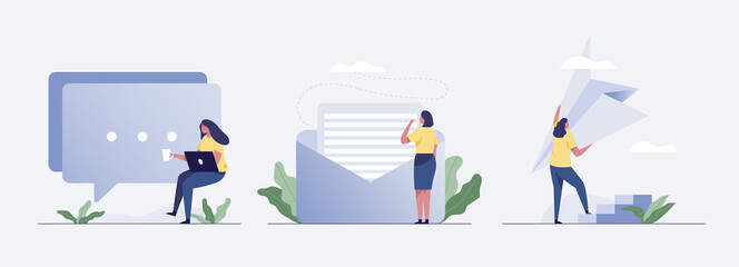Working Lifestyle Email Concept illustration Vector.