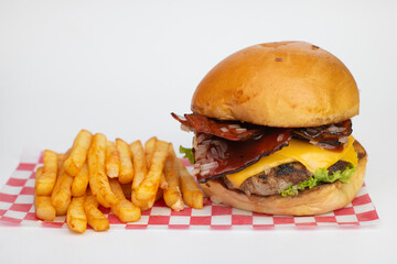 burger and fries