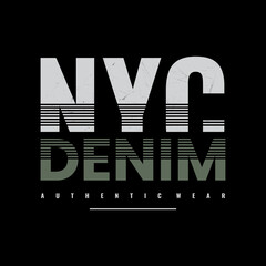 Vector illustration of letter graphics, NYC, creative clothing, perfect for the design of t-shirts, shirts, hoodies, etc.
