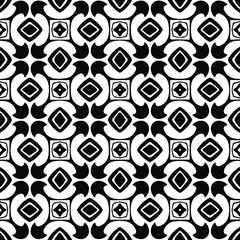  Geometric vector pattern with Black and white colors. Seamless abstract ornament for wallpapers and backgrounds.