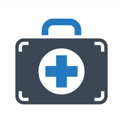 Obraz premium First aid kit icon, vector and glyph