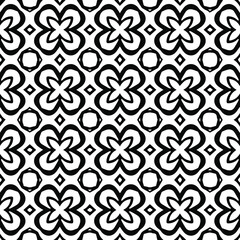  Geometric vector pattern with Black and white colors. Seamless abstract ornament for wallpapers and backgrounds.