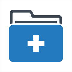 Medical file icon, vector and glyph