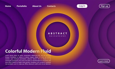 Abstract 3D circle papercut layer gradient background purple color. Elegant circle shape design