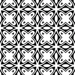  Geometric vector pattern with Black and white colors. Seamless abstract ornament for wallpapers and backgrounds.