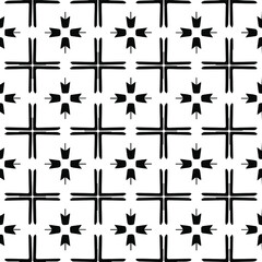 Geometric vector pattern with Black and white colors. Seamless abstract ornament for wallpapers and backgrounds.