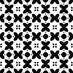 Geometric vector pattern with Black and white colors. Seamless abstract ornament for wallpapers and backgrounds.