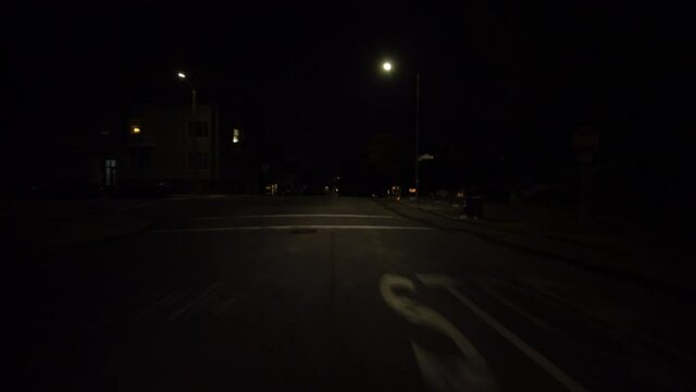 San Francisco Driving Plate Pacific Heights 02 Steiner St at Alta Plaza at Night California USA