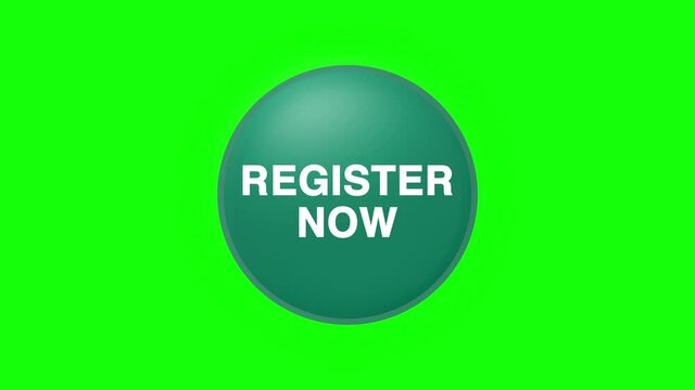 Register Now Text Button Click Animation on Black Background and Green Screen
