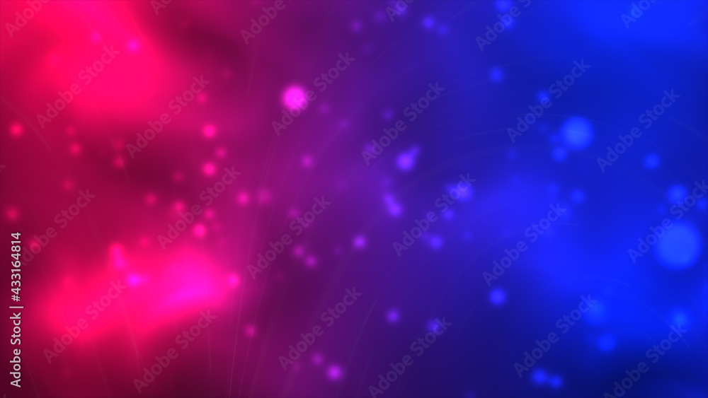 Wall mural red and blue space floating particles background with white lines
