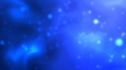 Naklejka na ściany i meble Blue space floating particles background with white lines