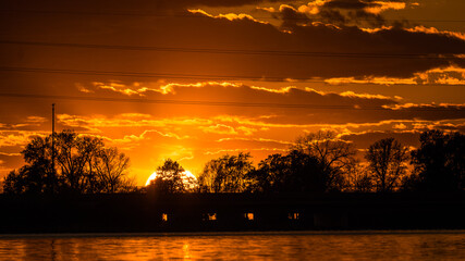sunset over the city