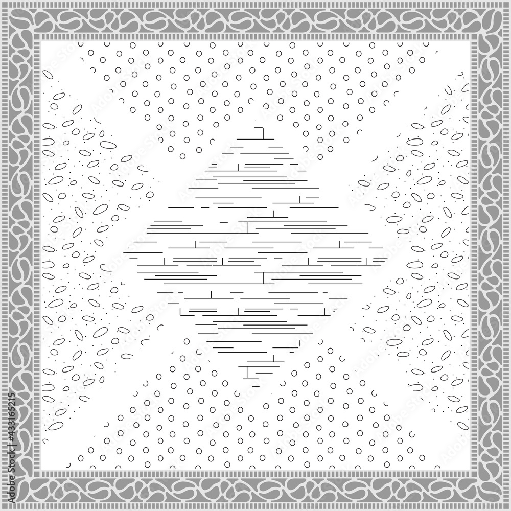 Poster pattern of hijab motif design with abstract foliage design. silk scarf pattern vector design inspira